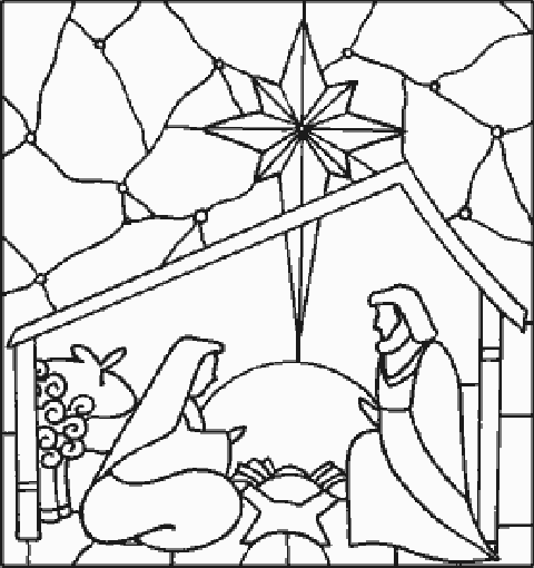 480x510 Nativity Manger Scenes Coloring Pages, Nativity Scene Coloring