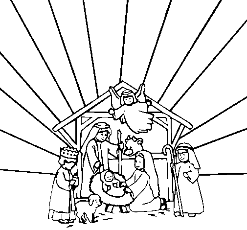 505x470 Nativity Scene Coloring Book