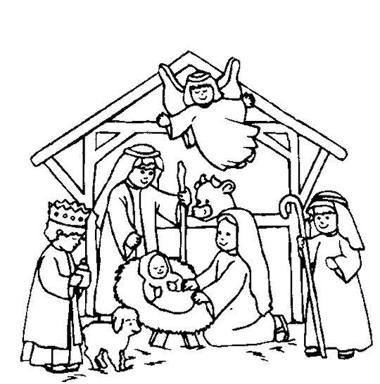 540x546 Nativity Scene Coloring Page Sunday School, Craft And Churches