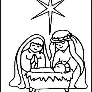300x300 Simple Nativity Scene Coloring Pages Fresh Free Printable Nativity
