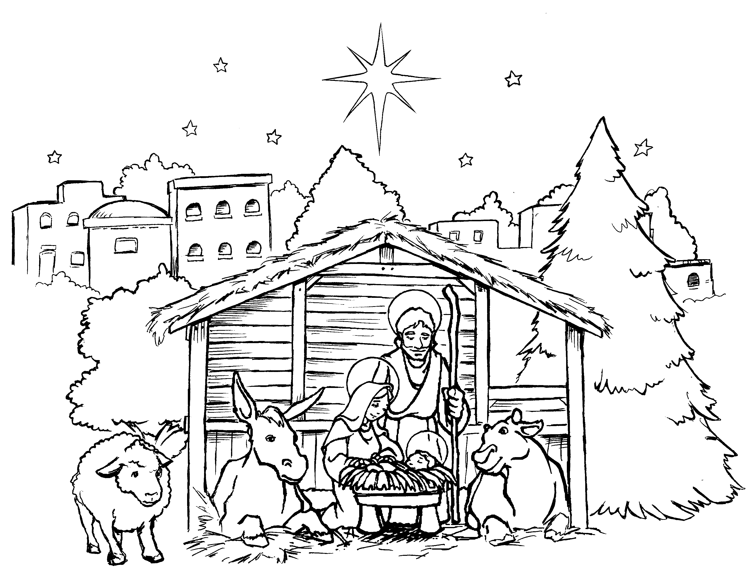 Nativity Scene Drawing at GetDrawings | Free download