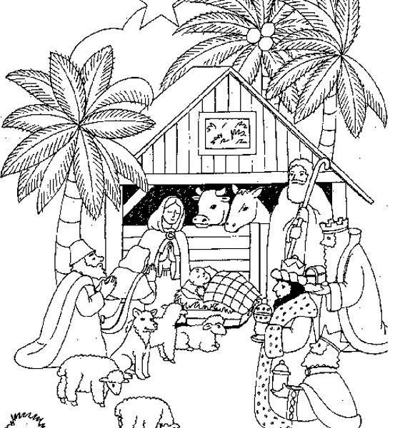 560x600 Color By Number Nativity Scene Manger Advent Calendar Drawing