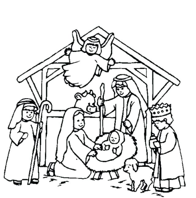 Nativity Scene Line Drawing at GetDrawings | Free download