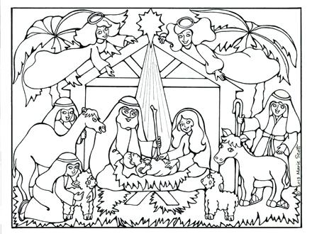 440x330 Manger Scene Coloring Page Nativity Scene Coloring Page Precious