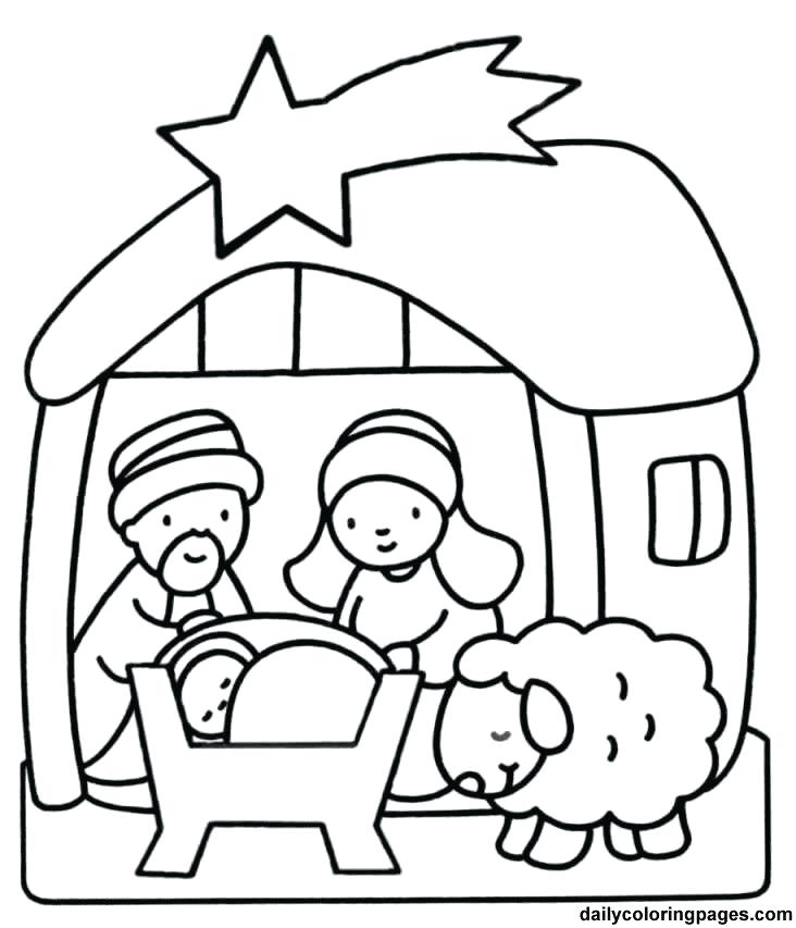 Nativity Scene Line Drawing at GetDrawings | Free download