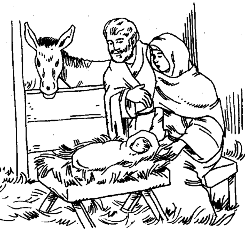 949x898 Nativity Scene Clipart And Coloring Pages