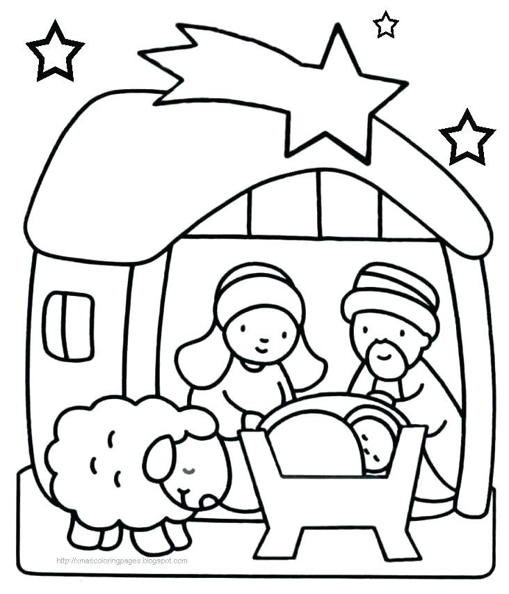 732x853 Printable Nativity Scene Coloring Pages Free Printable Nativity