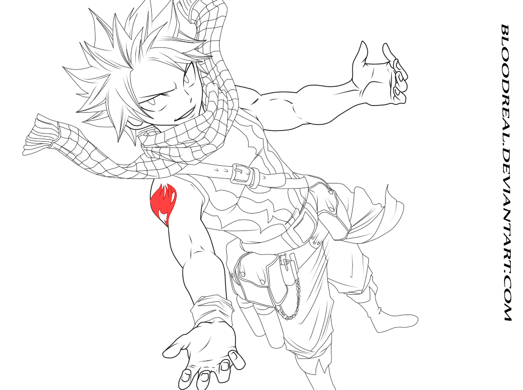 1024x765 Flame Natsu Dragneel Lineart By Advance996