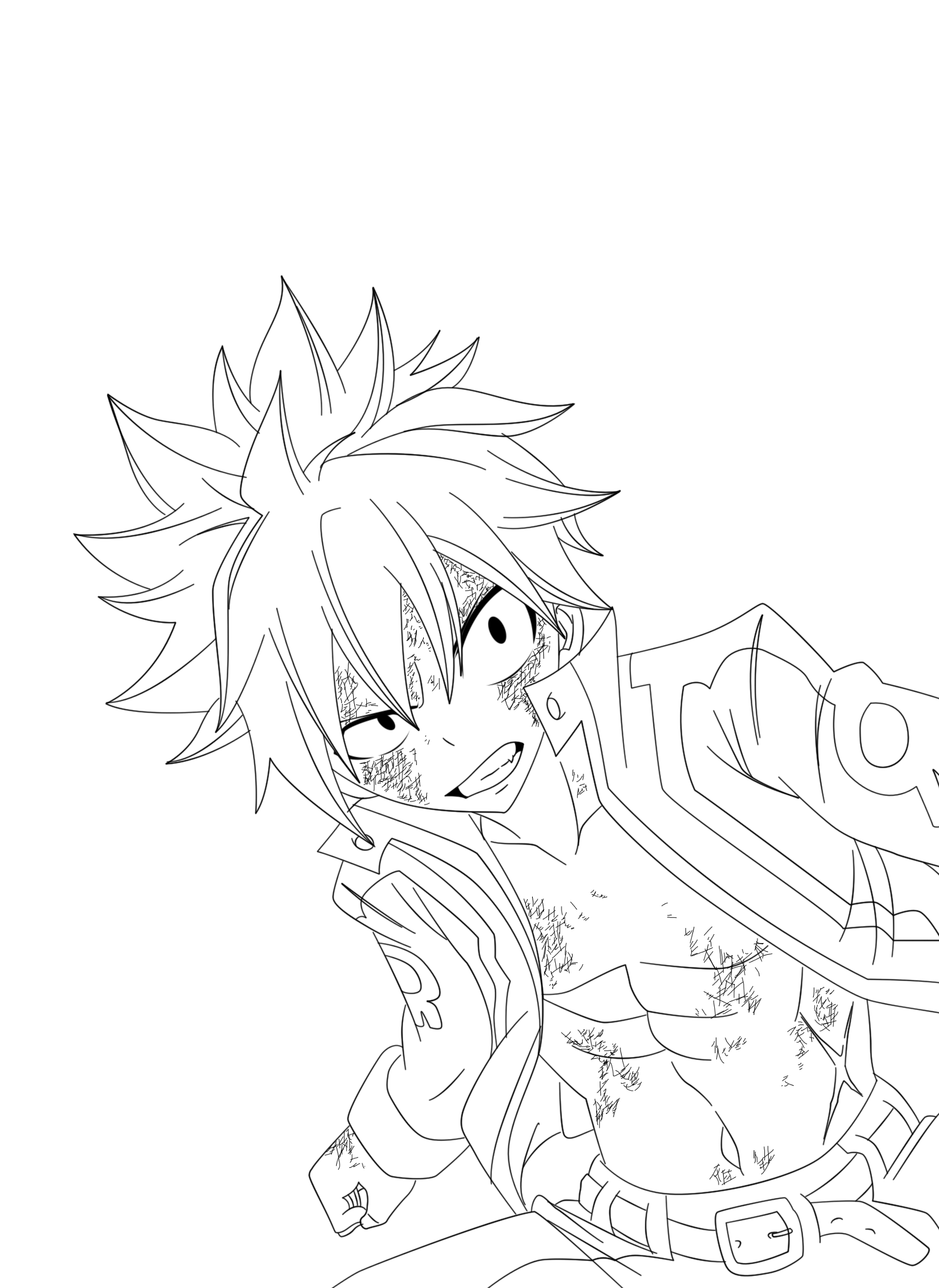 1500x2057 Natsu Dragneel [Lineart] By Advance996