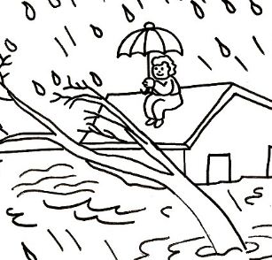 307x294 Natural Disasters Coloring Page