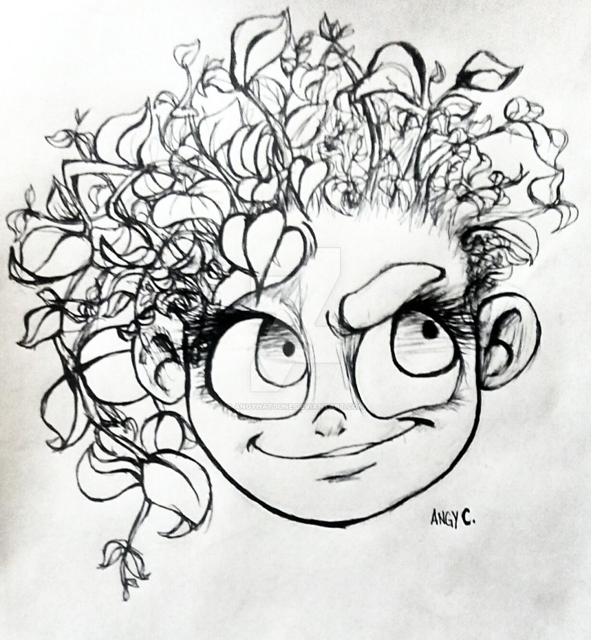 859x930 Natural Hair Style (Lineart) By Angyhatsune