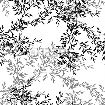 450x450 Seamless Pattern With Tree Branches With Leaves, Nature Background
