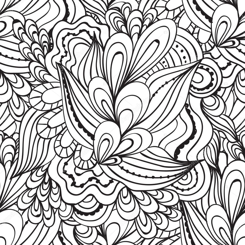 1024x1024 Coloring Pages For Adults.decorative Hand Drawn Doodle Nature