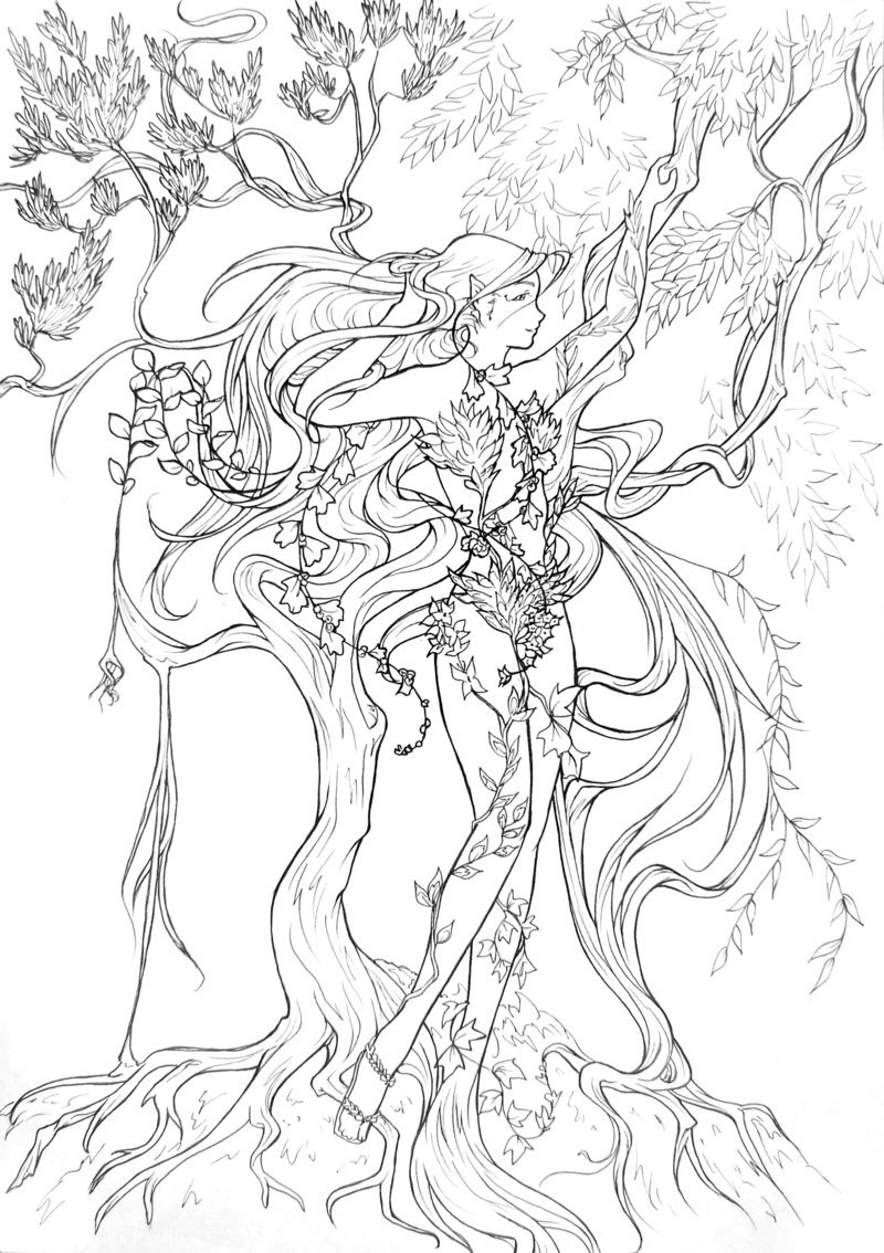 800x1134 Entwinned Nature Lineart By Atelierdereve