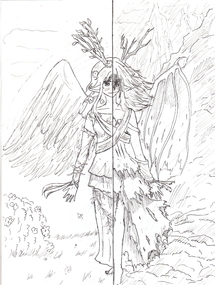 900x1194 Nature Line Art By Zombiedragon11