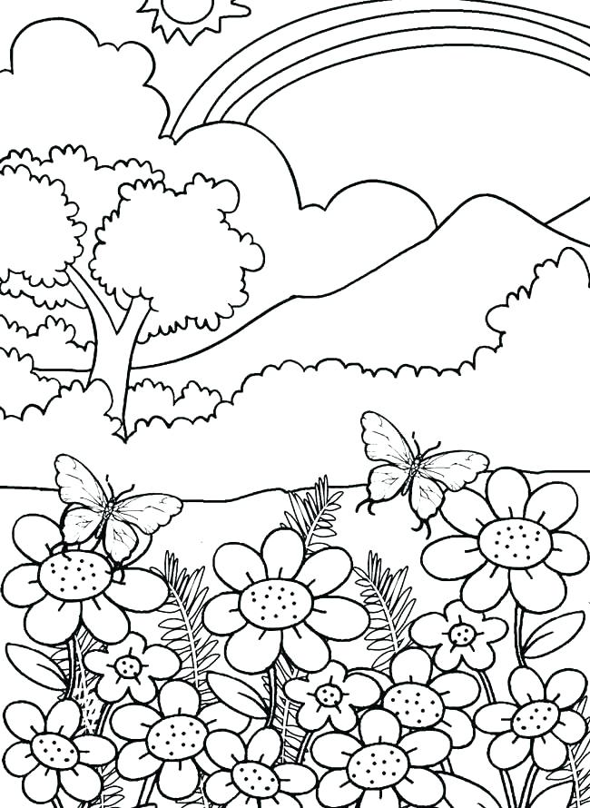 650x890 Lovely Coloring Page Nature Print Pages Scenes Scene Printable
