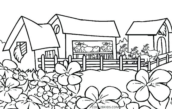 570x362 Nature Coloring Pages Nature Scene Free Online Nature Coloring
