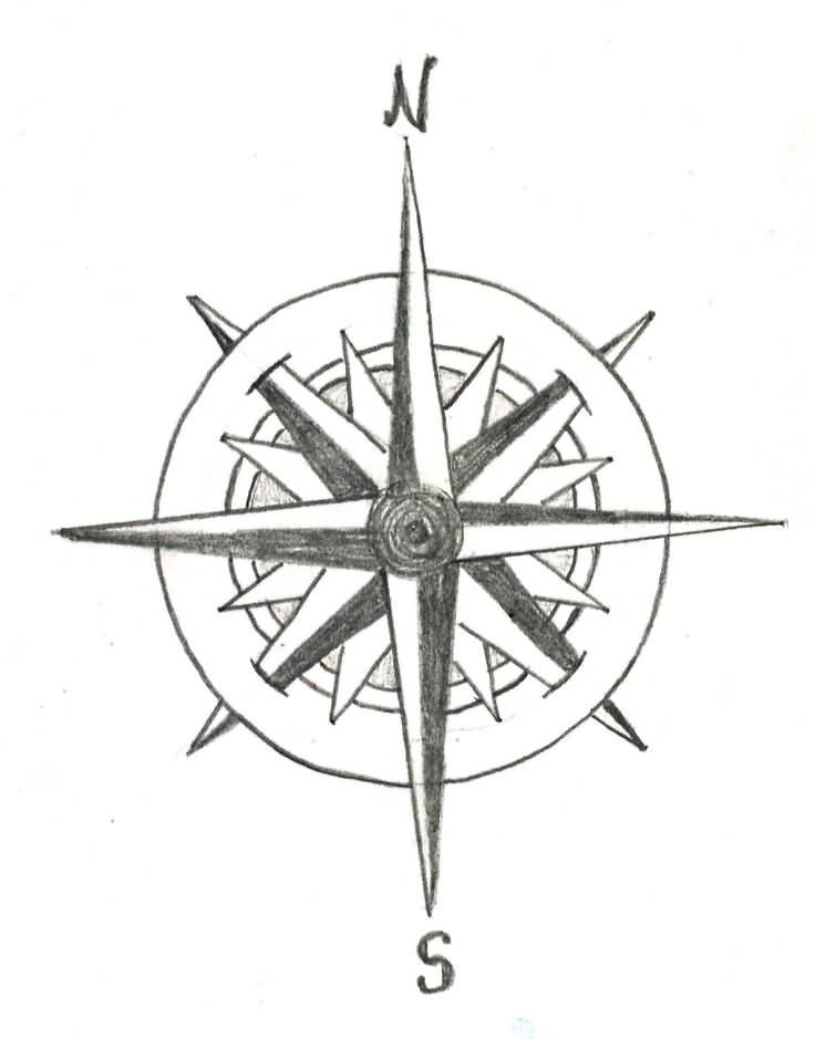736x939 Nautical Compass Tattoo On Left Thigh By David Torres