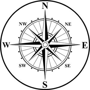 300x300 Nautical Rose Compass Waterproof Vinyl Boat Car Van Wall Sticker