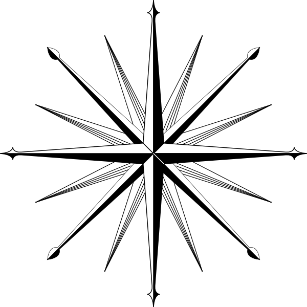 600x600 Nautical Compass Star Tattoo Design