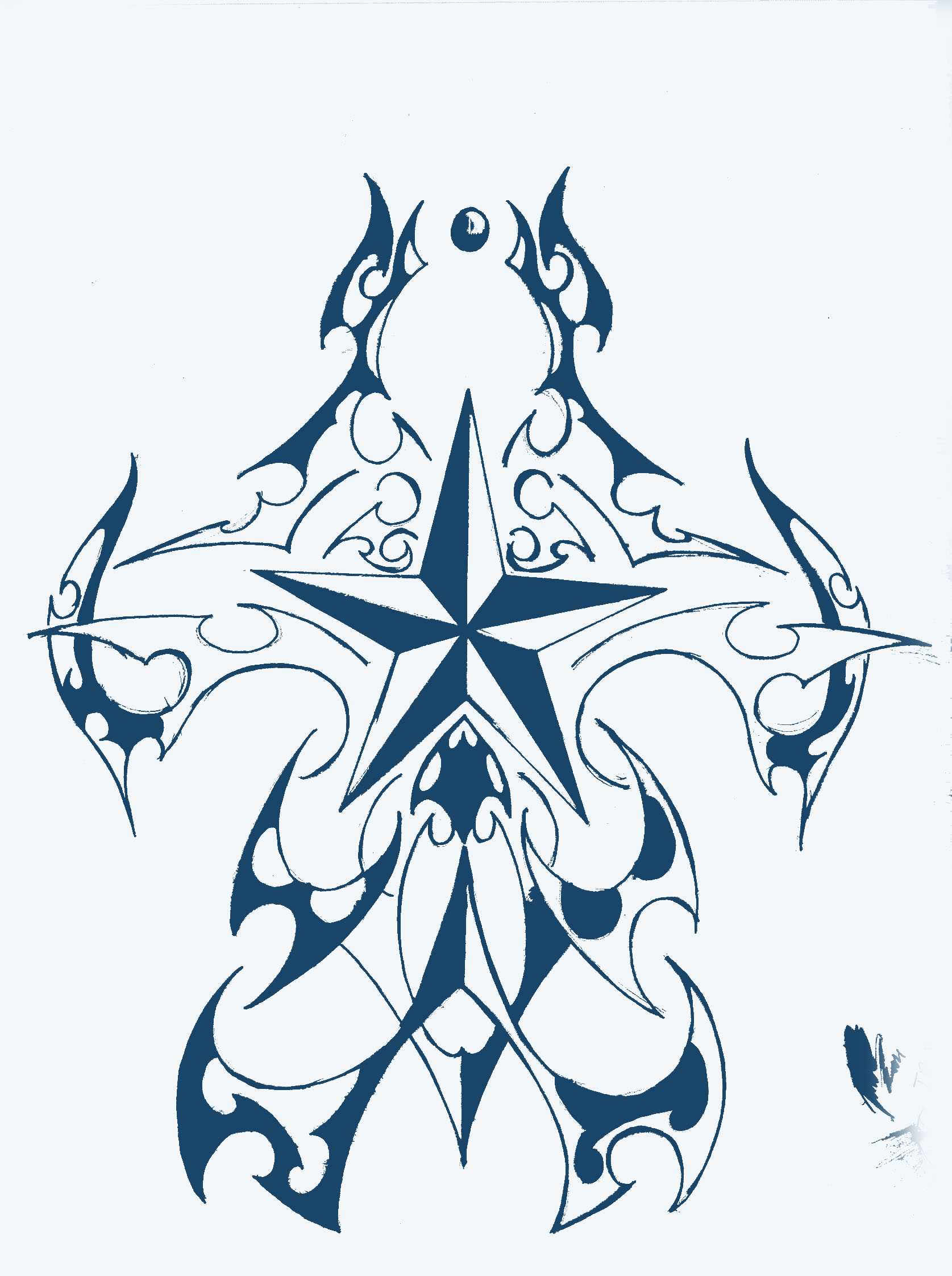 1675x2244 Nautical Star Navy Blue By O0tron0o