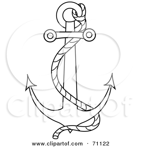 450x470 Blue Anchor Sketch Clipart