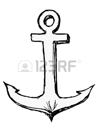 338x450 Hand Drawn, Sketch Illustration Of Anchor Royalty Free Cliparts