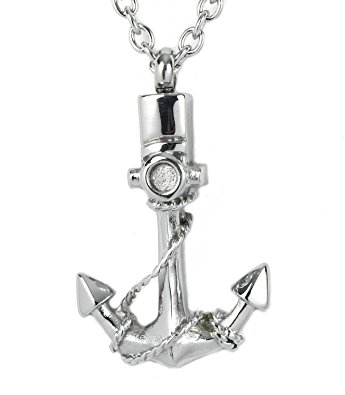 345x395 Navy Anchor Ship Sailor Cremation Urn Jewelry Necklace