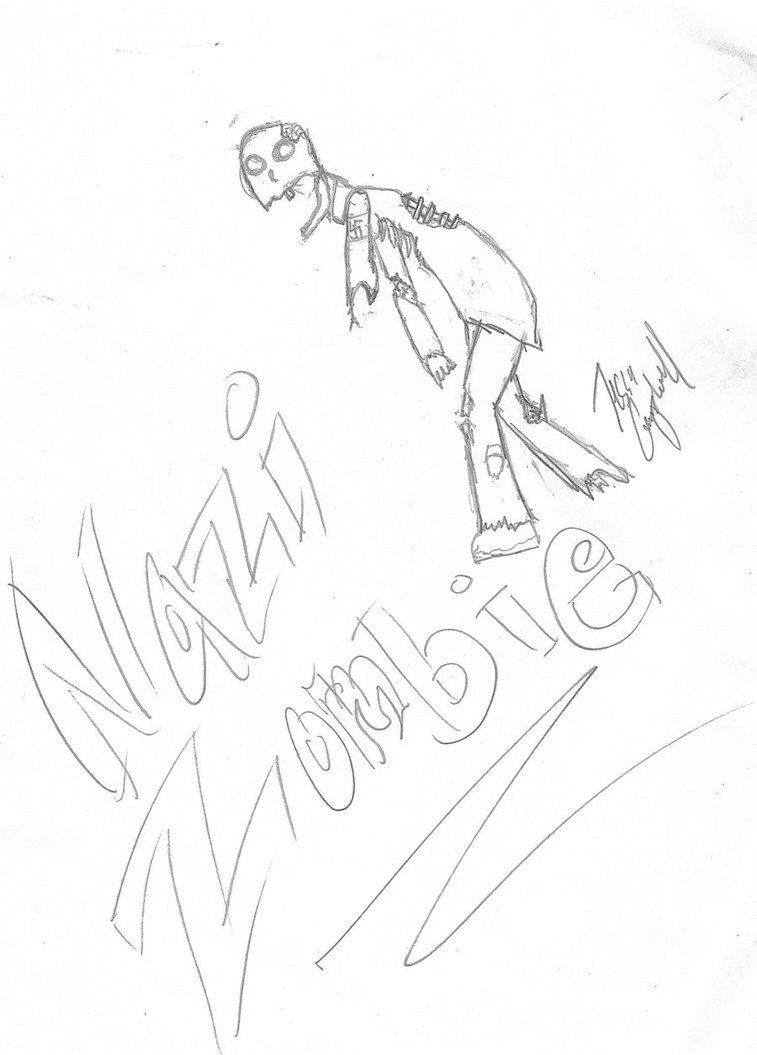 757x1055 Nazi Zombie Drawing By Sterbenedelweiss