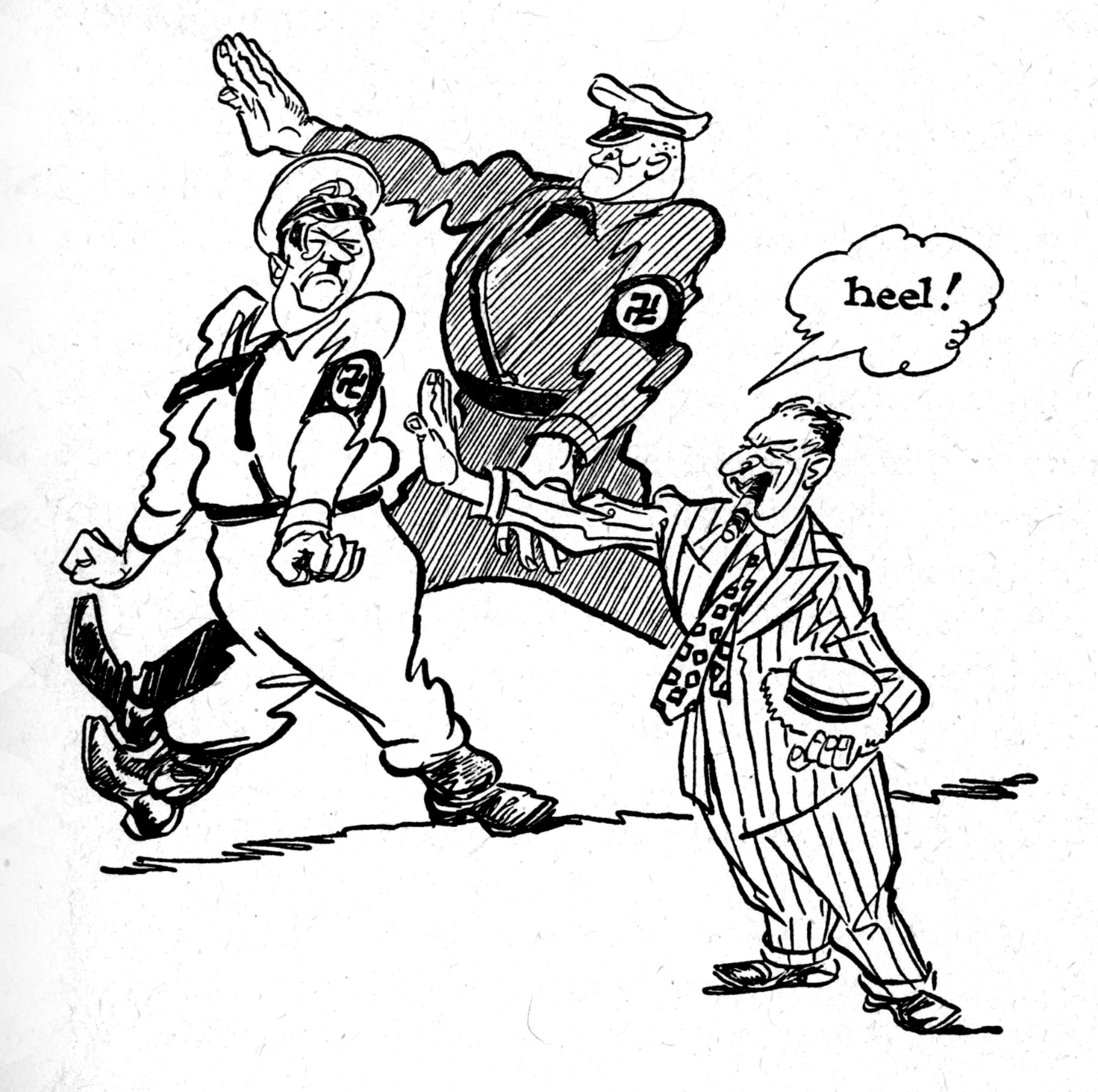 2982x2966 Adolph Hitler And Nazi Marching In Cartoon Illustration By Willard