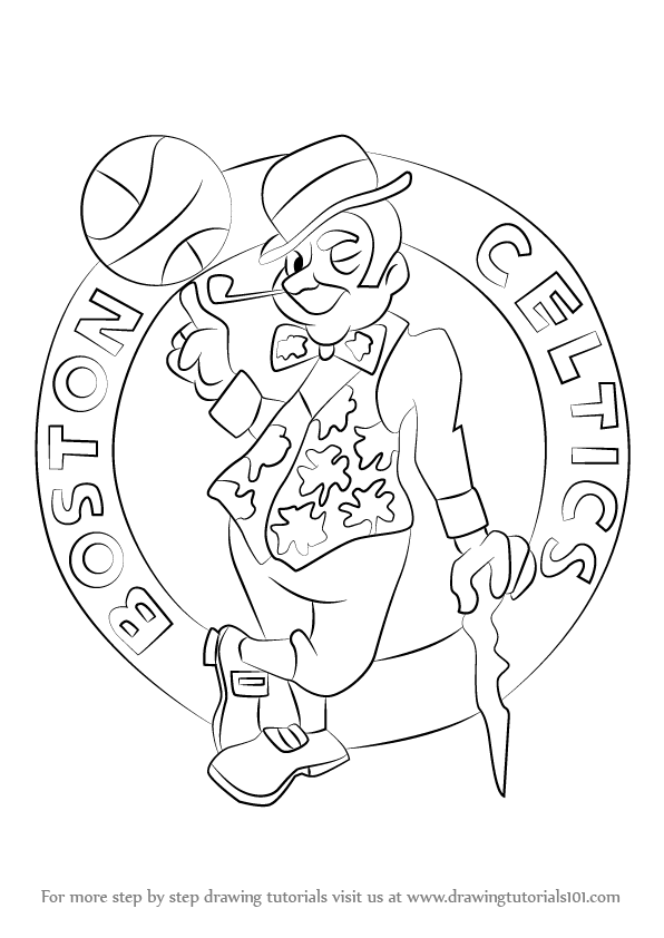 596x842 Learn How To Draw Boston Celtics Logo (Nba) Step By Step Drawing