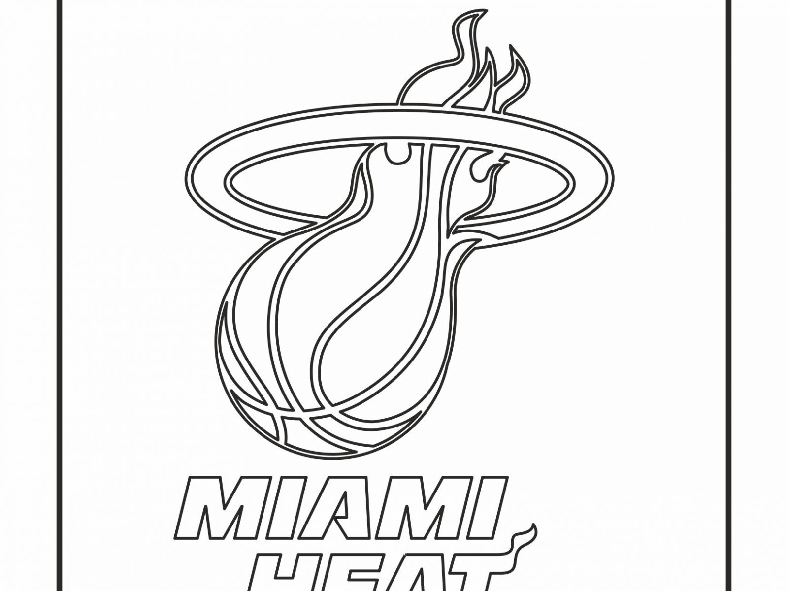 1600x1200 Awesome Miami Heat Logo Coloring Page With Hawkeye And Nba Pages