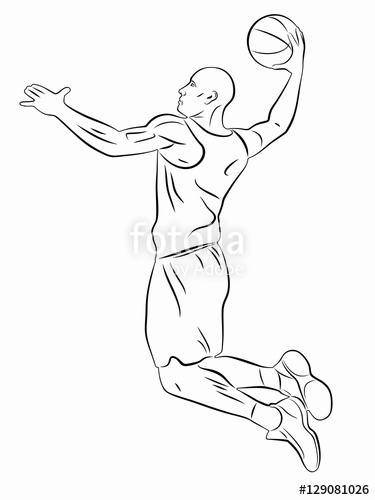 375x500 Silhouette Of A Basketball Player. Vector Drawing Stock Image