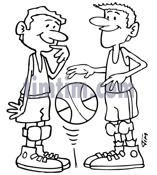 510x568 Free Drawing Of Basketball Players Bw From The Category Sports