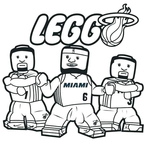 618x605 Nba Players Coloring Pages Basketball Color Page Heat Coloring