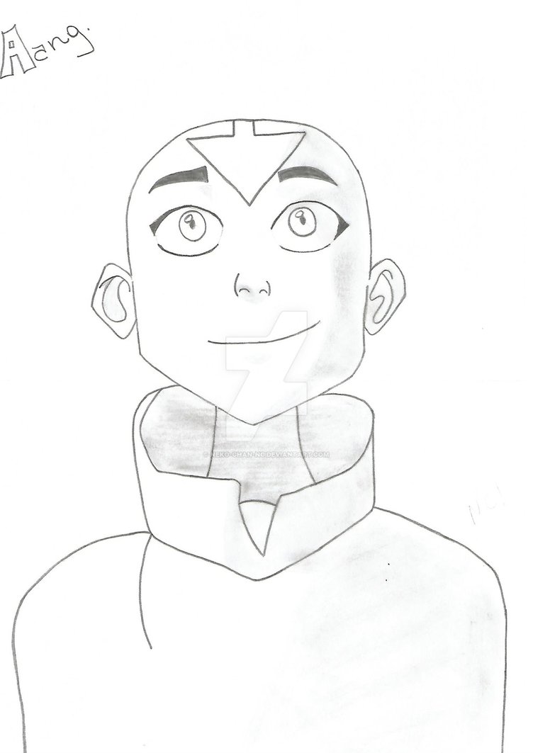 752x1063 Aang (My First Drawing) By Neko Chan Nc