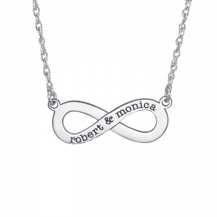 700x700 Couples Infinity Necklace 10x25mm Personalized Jewelry