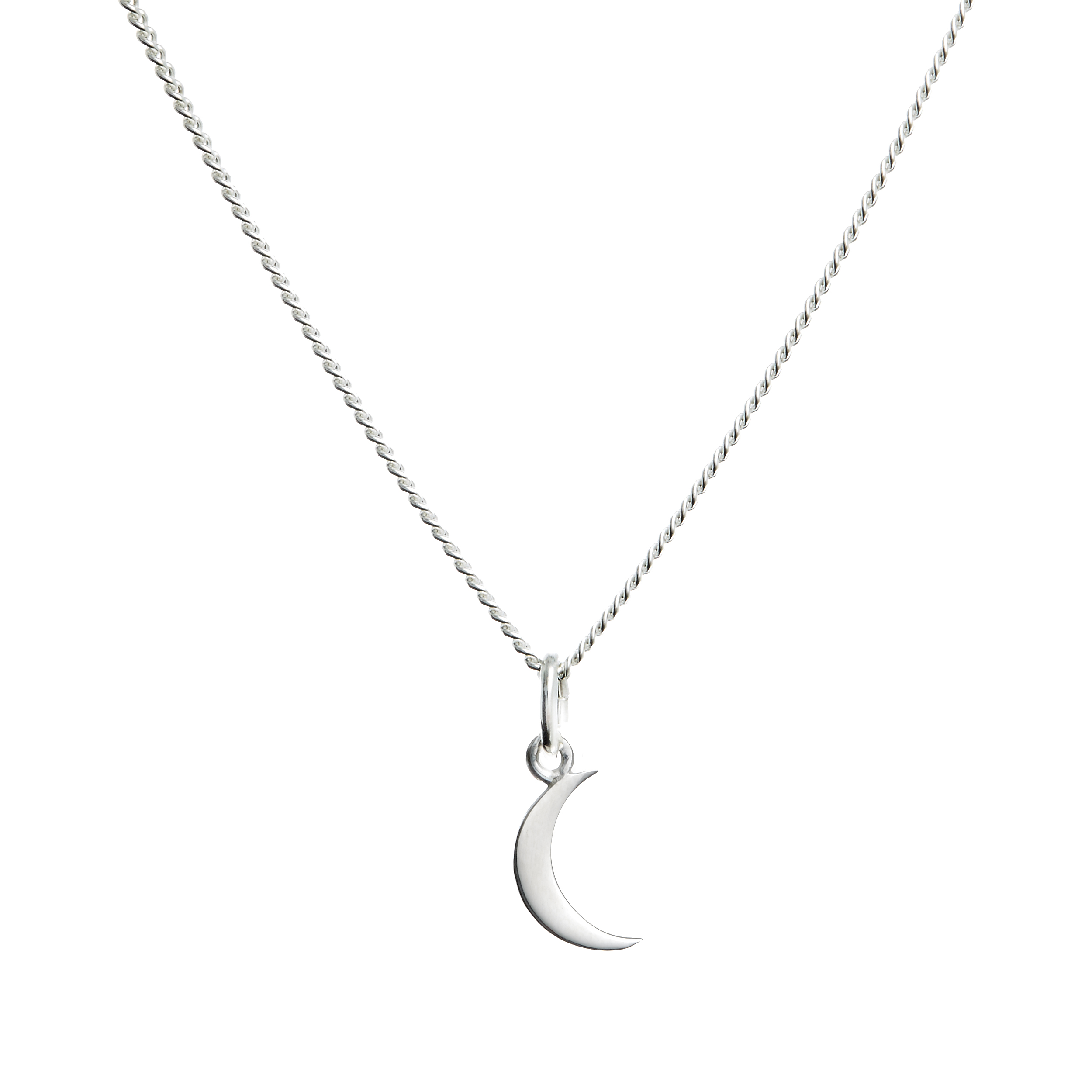 2500x2500 Small Moon Silver Necklace Bluebillie