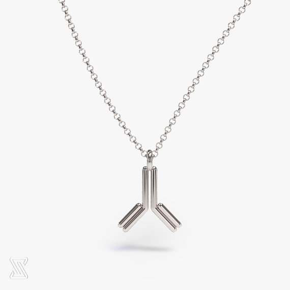 570x570 Science Jewelry Silver Antibody Necklace
