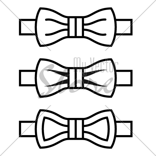 500x500 Vector Bow Tie Black Line Symbols
