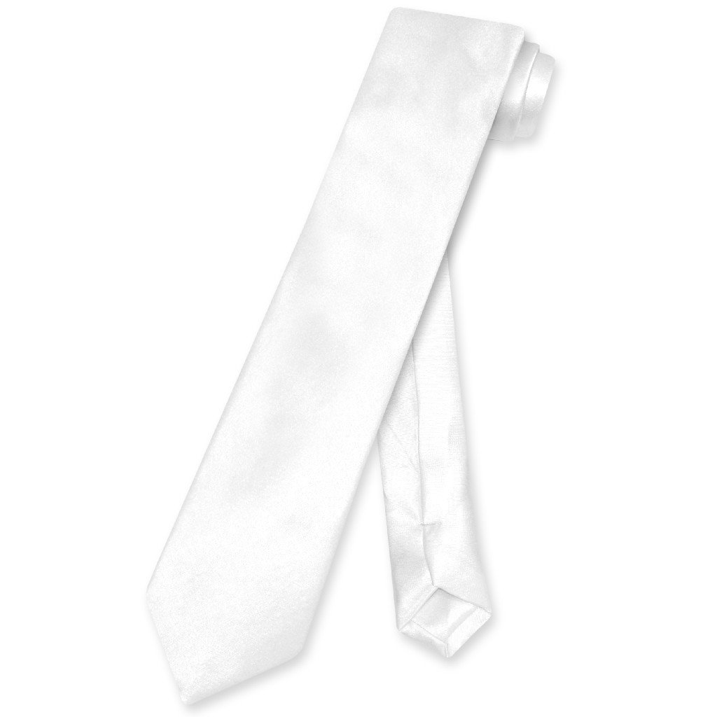1024x1024 Biagio Boy's Necktie Solid White Color Youth Neck Tie