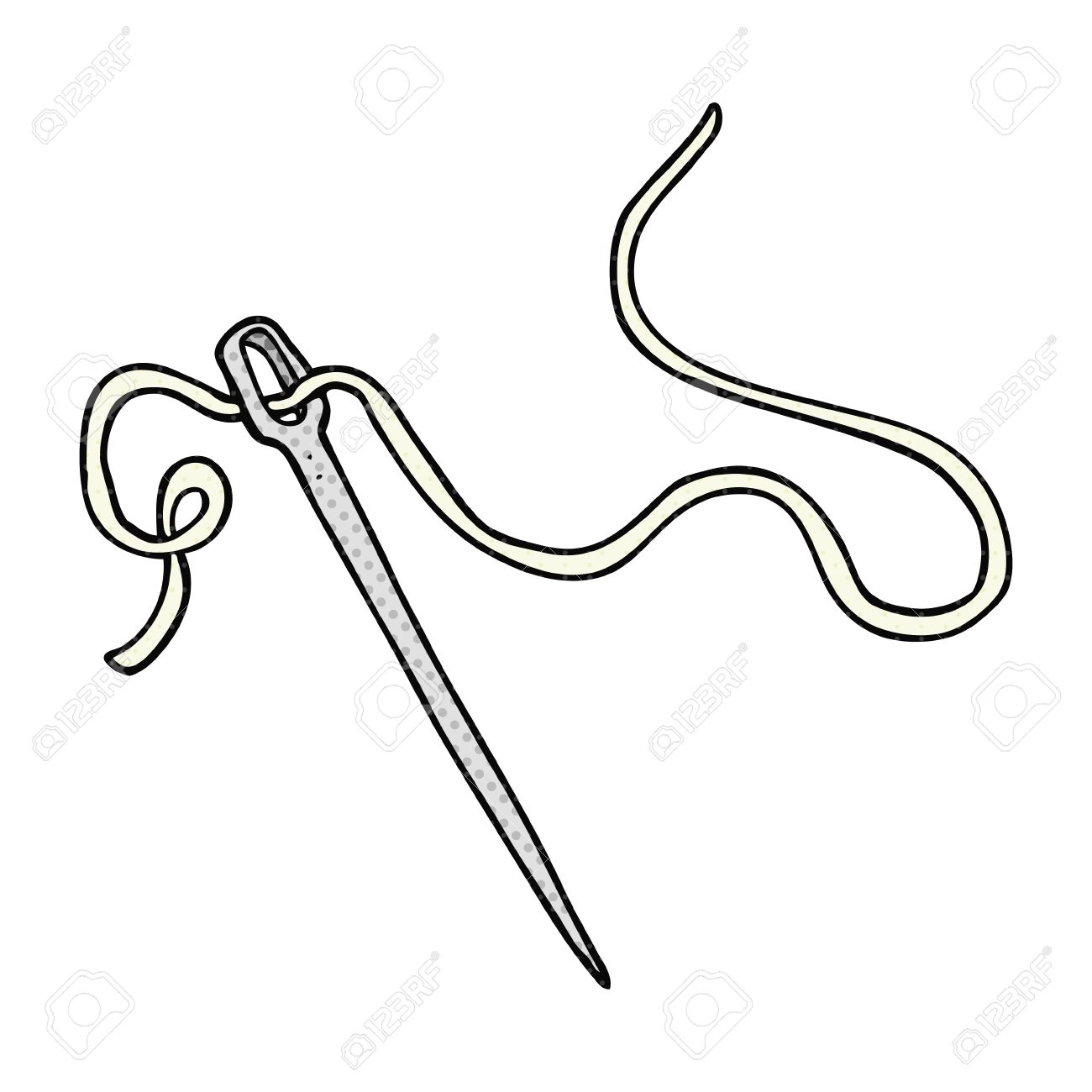 1300x1300 Freehand Drawn Cartoon Needle And Thread Royalty Free Cliparts