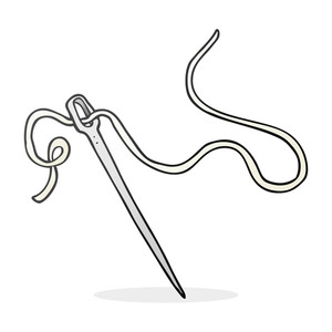 300x300 Freehand Drawn Cartoon Needle And Thread Royalty Free Stock Image
