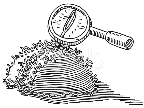 586x440 Needle In A Haystack Loupe Drawing Stock Vector