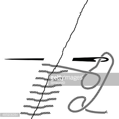 416x416 Needle Sewing With Thread Stock Vectors