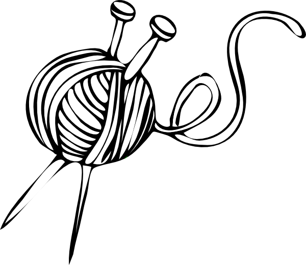 600x520 White Yarn Ball With Knitting Needles Clip Art