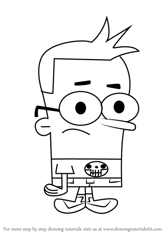 566x800 Learn How To Draw Eric Needles From Sidekick (Sidekick) Step By