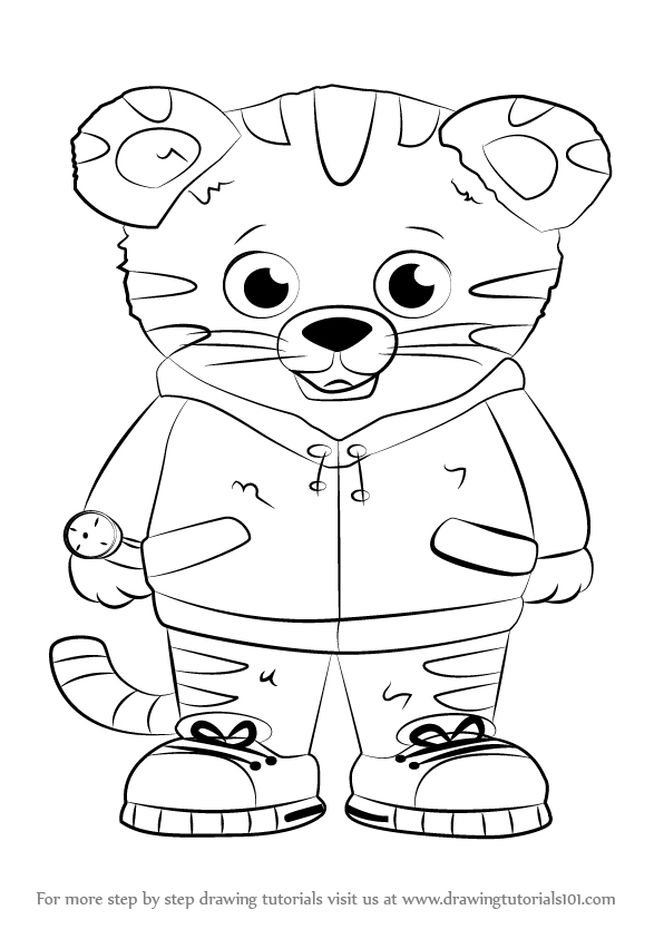 596x843 Learn How To Draw Daniel Tiger From Daniel Tiger's Neighborhood
