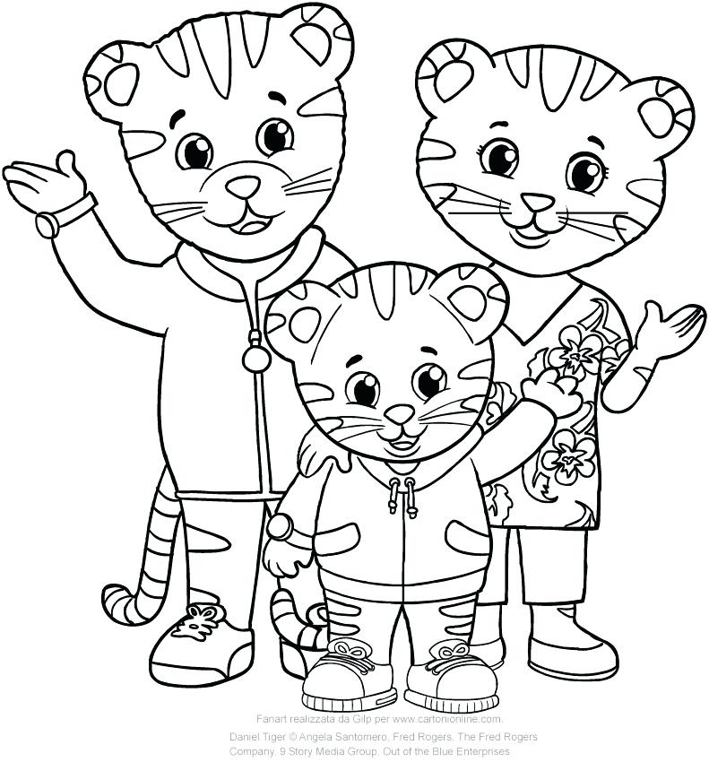 791x850 Daniel Tiger Coloring Pages Also Dad Mom Tiger Daniel Tigers