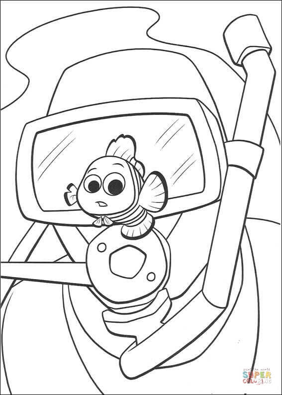567x794 Diver And Nemo Coloring Page Free Printable Coloring Pages